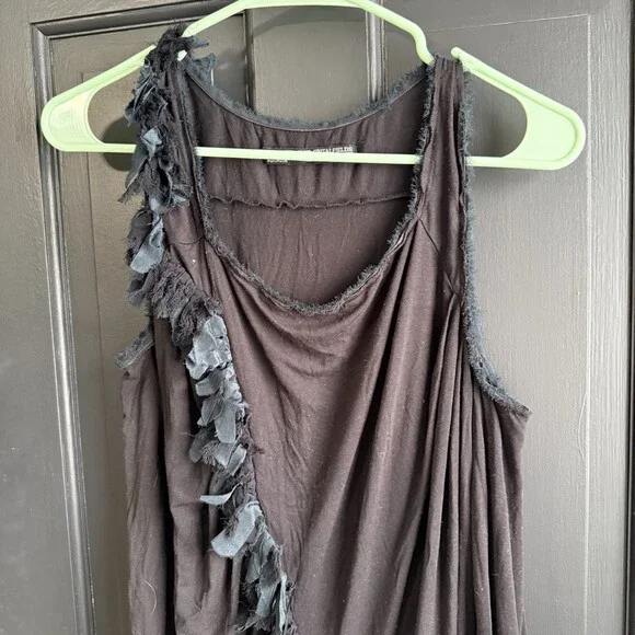 AllSaints - Black Ruffle Shift Dress- Size US 6 UK 10 - Picture 3 of 10